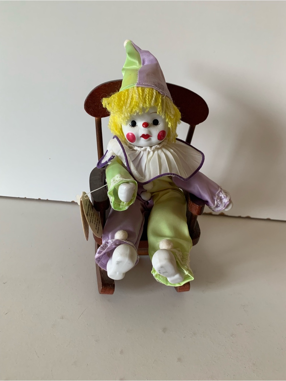 Vintage House of global art Clown Doll in Pastel Green & Lavender